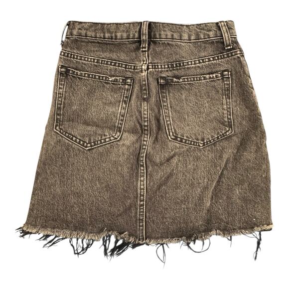 Everlane The Denim Jean Skirt Womens 23 Washed Black Raw Hem Cotton Pockets - Picture 7 of 9